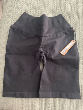 SKIMS Black High-Waist Seamless Athletic Shorts